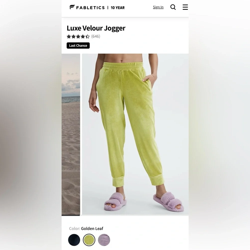 Fabletics 2X Velvet Jogger 💚 - Picture 6 of 8